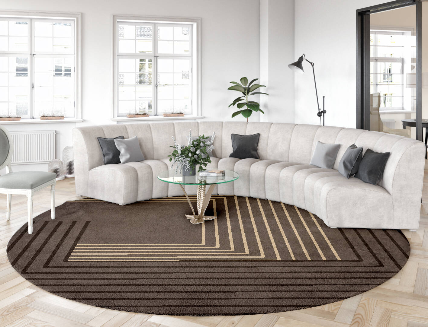 Chassis Minimalist Round Hand Tufted Pure Wool Custom Rug by Rug Artisan