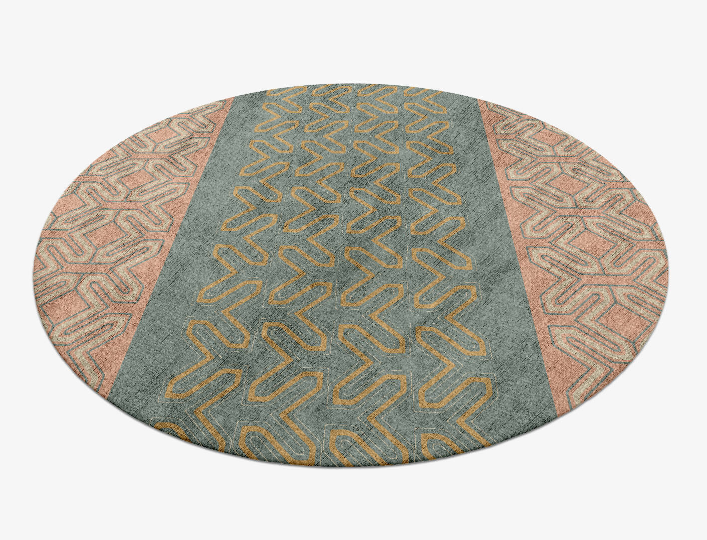 Chastity Blue Royal Round Hand Knotted Bamboo Silk Custom Rug by Rug Artisan