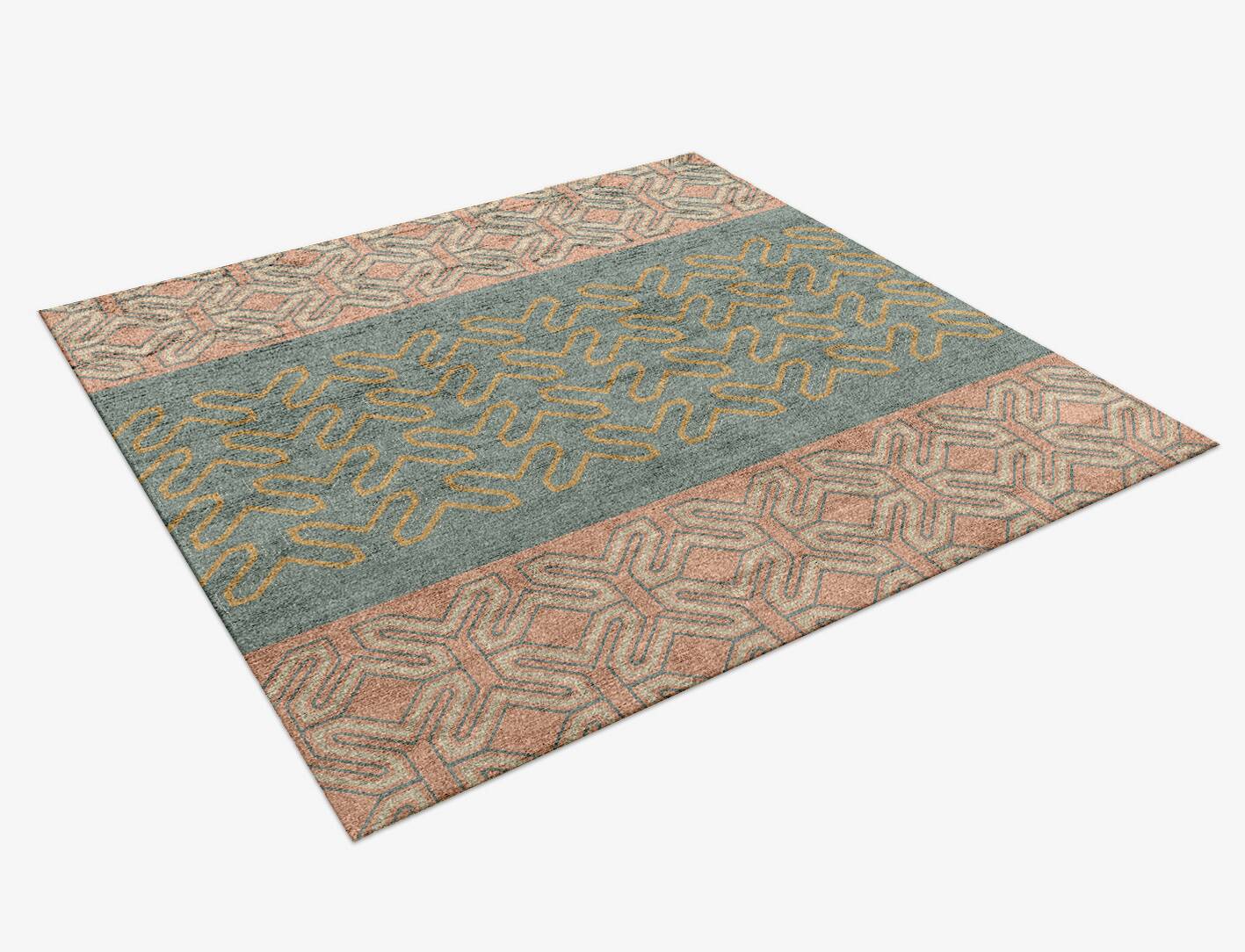Chastity Blue Royal Square Hand Knotted Bamboo Silk Custom Rug by Rug Artisan