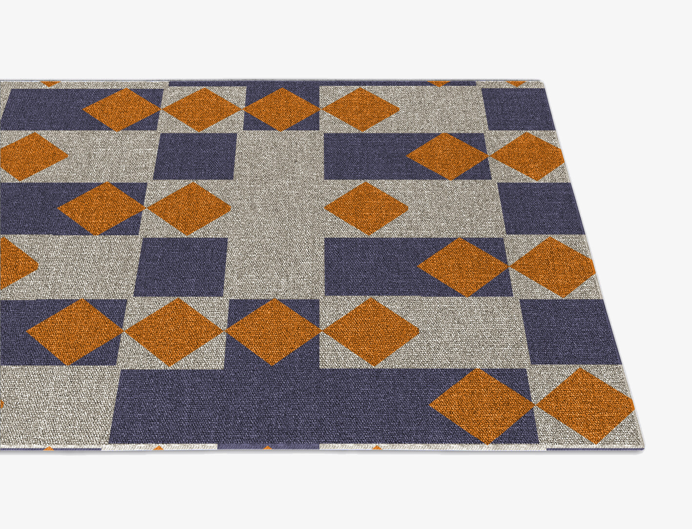 Checkers Geometric Runner Flatweave New Zealand Wool Custom Rug by Rug Artisan