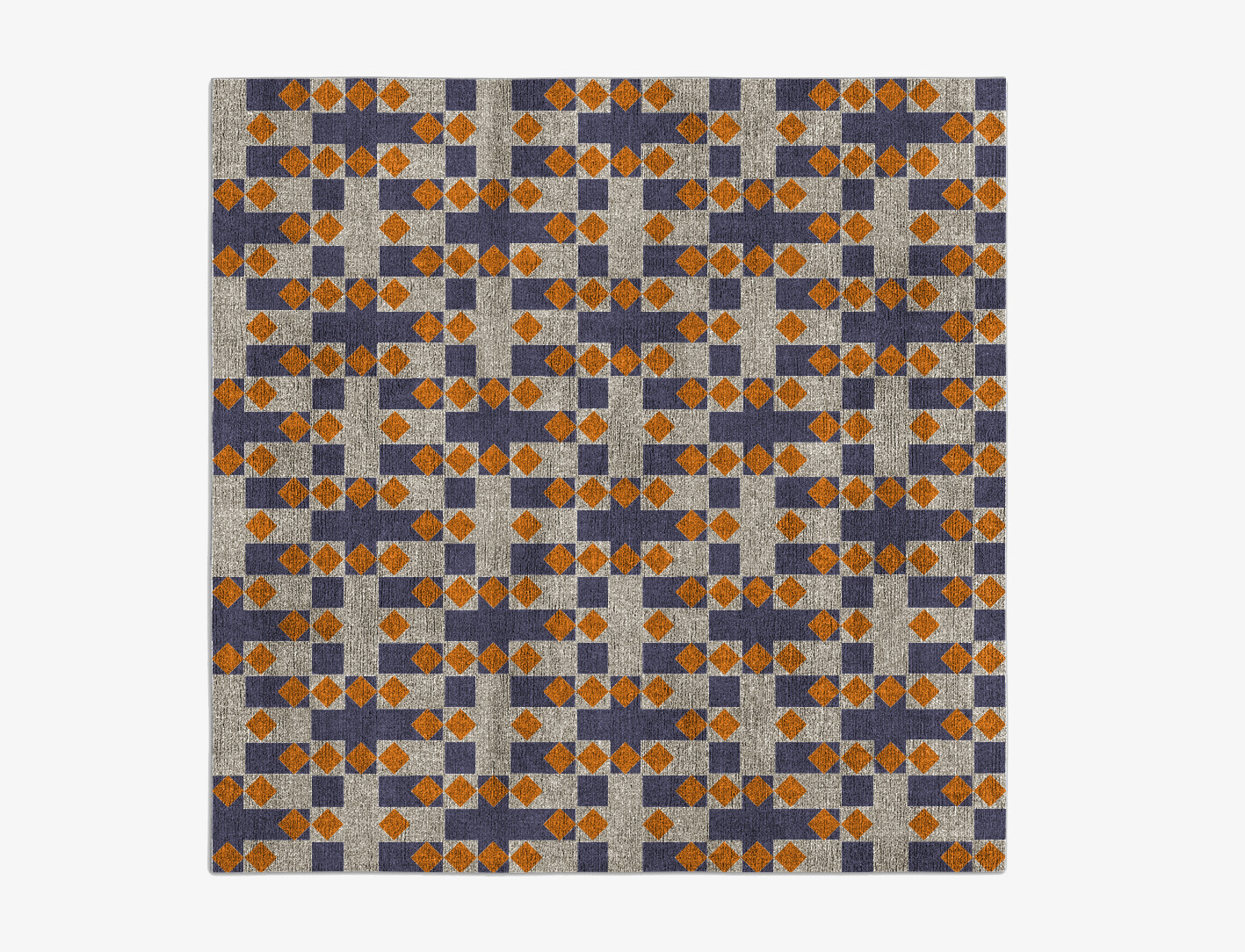 Checkers Geometric Square Flatweave Bamboo Silk Custom Rug by Rug Artisan