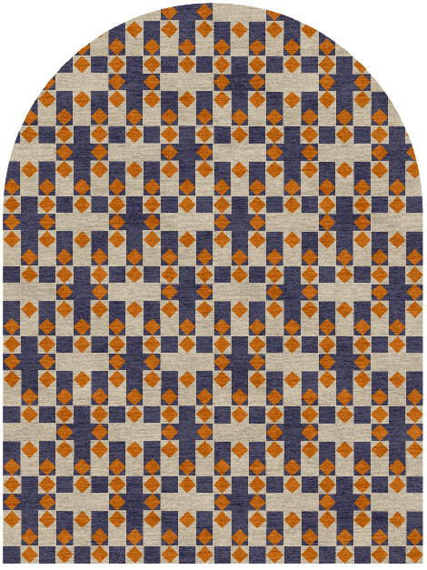 Checkers Geometric Arch Hand Knotted Tibetan Wool Custom Rug by Rug Artisan
