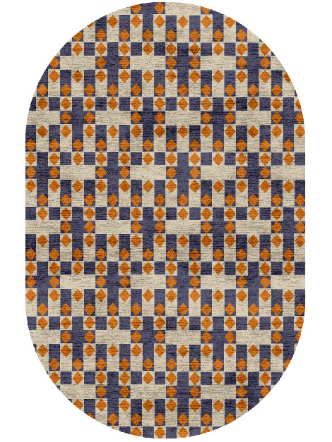 Checkers Geometric Capsule Hand Knotted Bamboo Silk Custom Rug by Rug Artisan