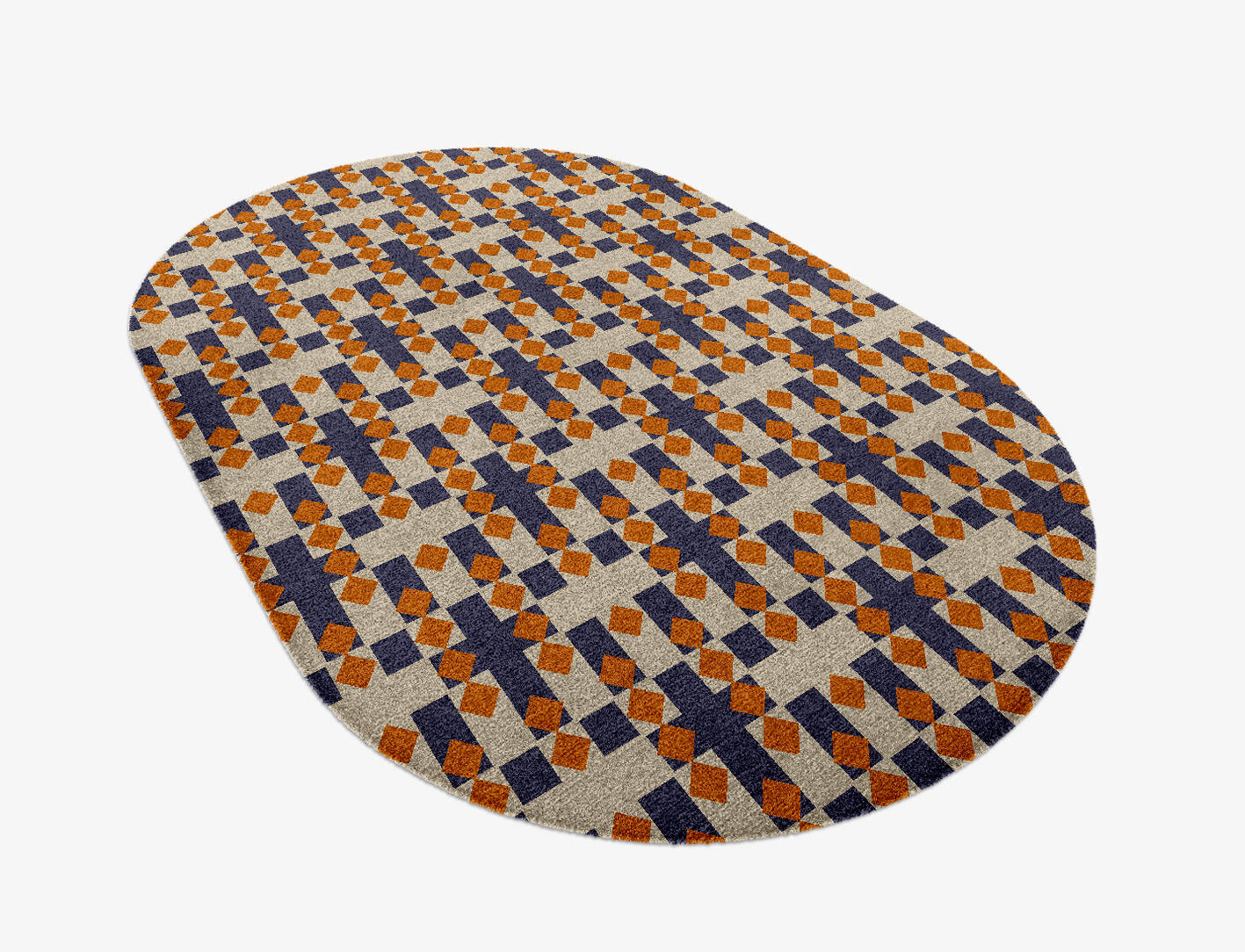 Checkers Geometric Capsule Hand Knotted Tibetan Wool Custom Rug by Rug Artisan