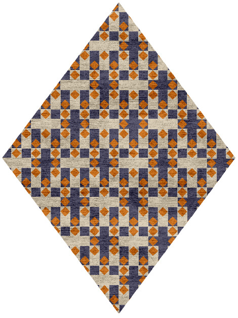 Checkers Geometric Diamond Hand Knotted Bamboo Silk Custom Rug by Rug Artisan