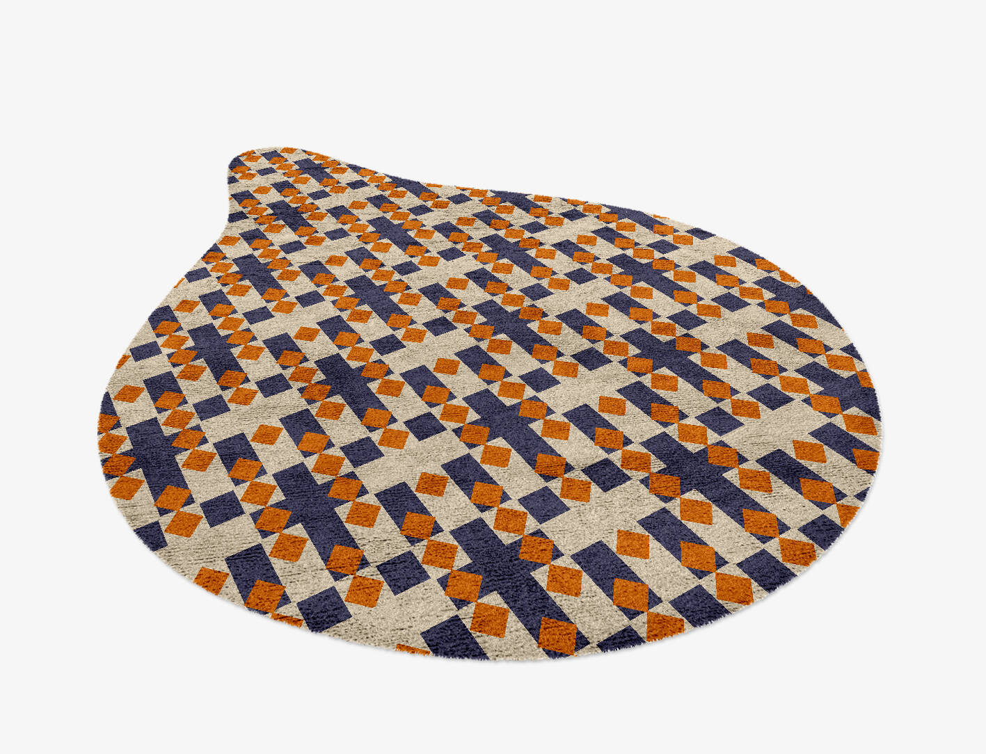 Checkers Geometric Drop Hand Knotted Bamboo Silk Custom Rug by Rug Artisan