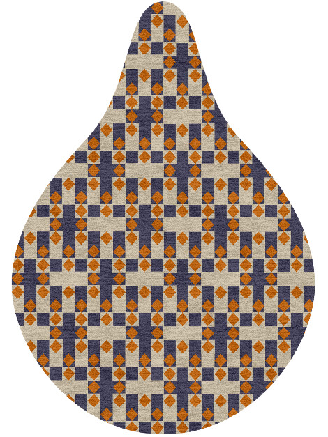 Checkers Geometric Drop Hand Knotted Tibetan Wool Custom Rug by Rug Artisan