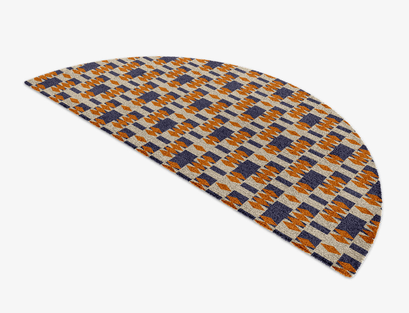 Checkers Geometric Halfmoon Hand Knotted Tibetan Wool Custom Rug by Rug Artisan