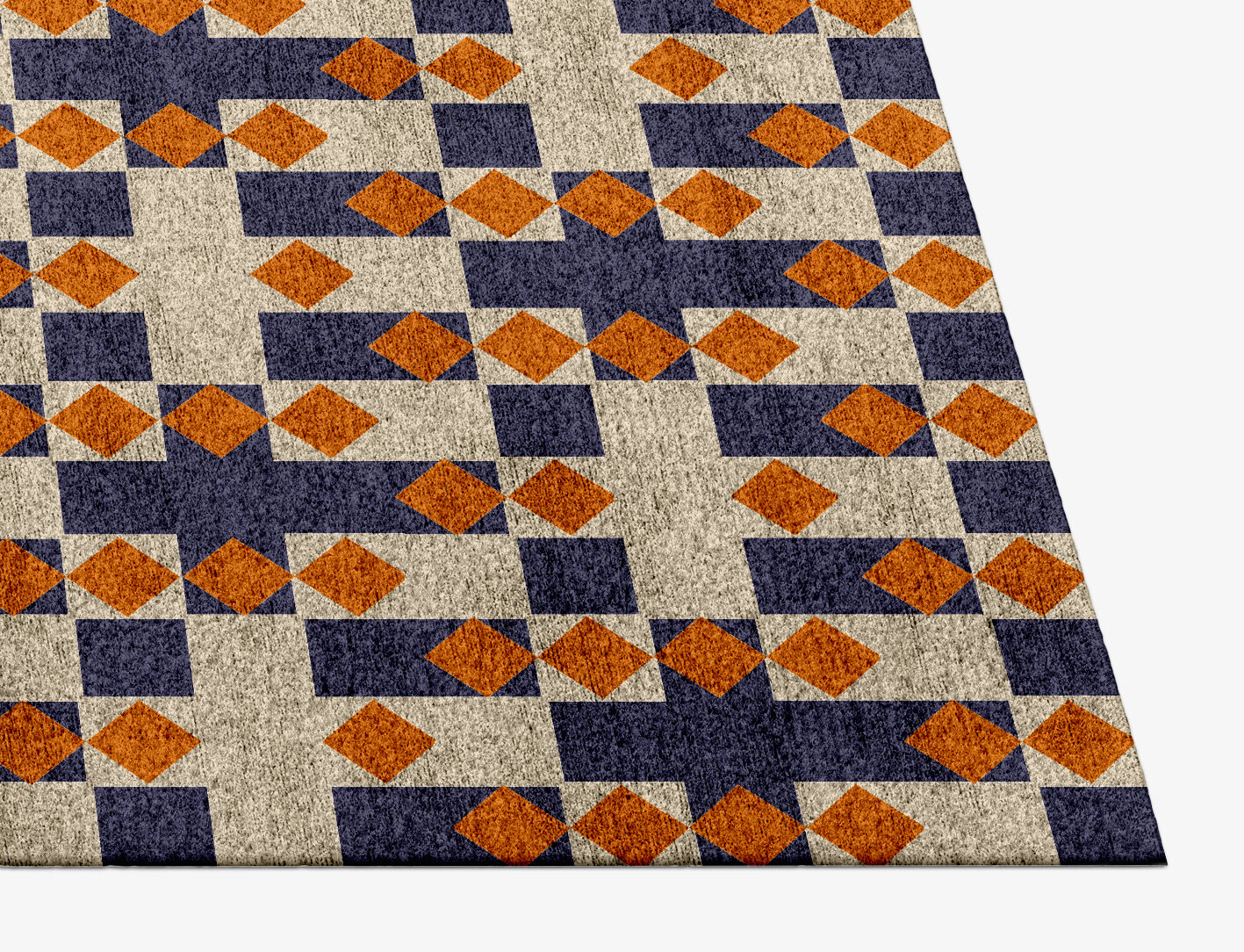 Checkers Geometric Rectangle Hand Knotted Bamboo Silk Custom Rug by Rug Artisan