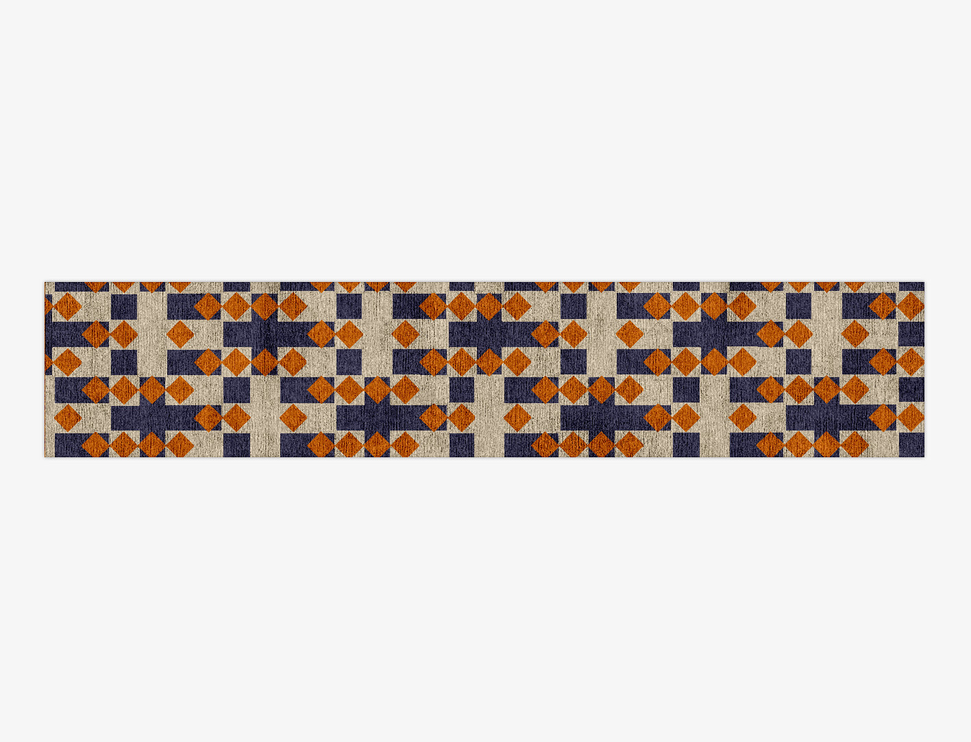 Checkers Geometric Runner Hand Knotted Bamboo Silk Custom Rug by Rug Artisan