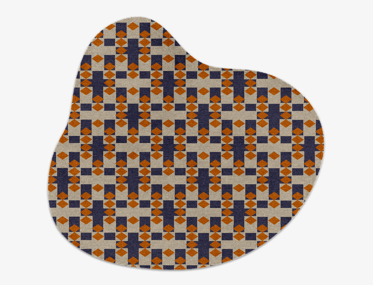 Checkers Geometric Splash Hand Knotted Tibetan Wool Custom Rug by Rug Artisan