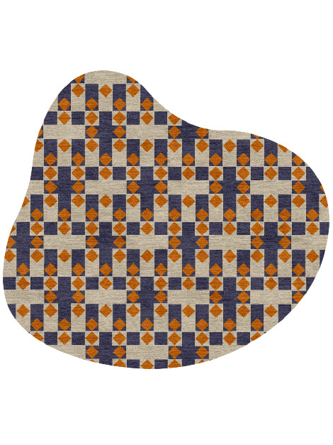 Checkers Geometric Splash Hand Knotted Tibetan Wool Custom Rug by Rug Artisan