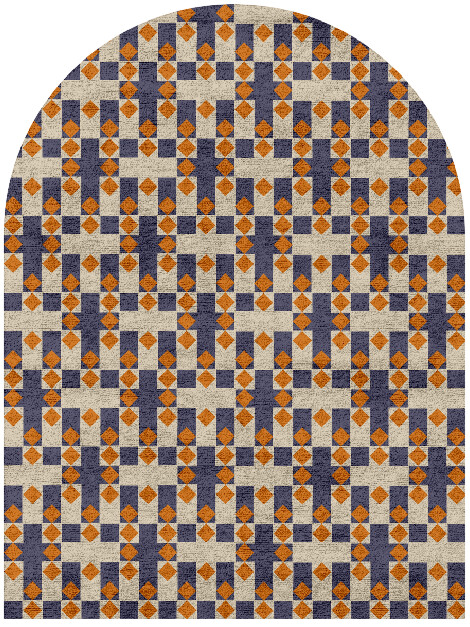 Checkers Geometric Arch Hand Tufted Bamboo Silk Custom Rug by Rug Artisan
