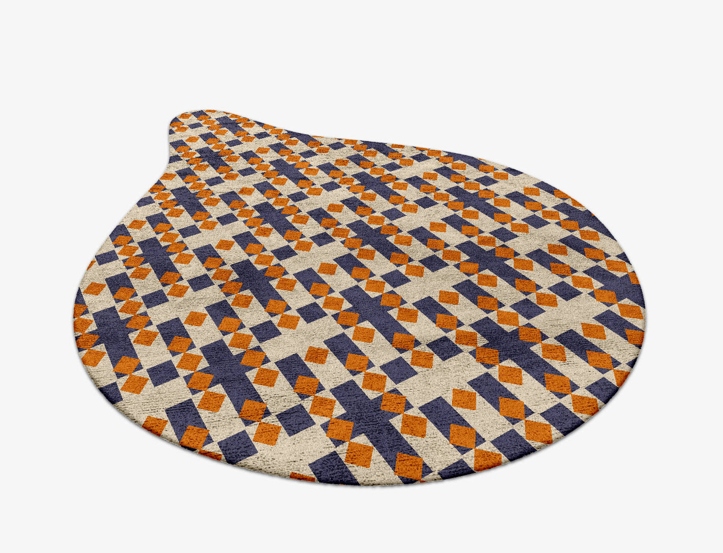 Checkers Geometric Drop Hand Tufted Bamboo Silk Custom Rug by Rug Artisan