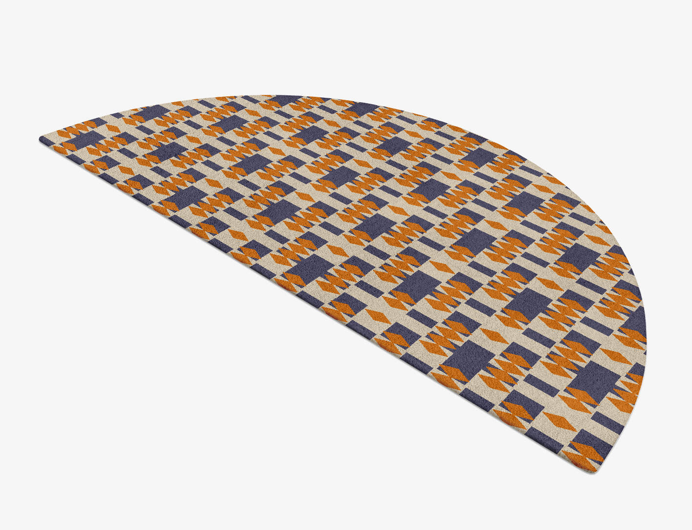 Checkers Geometric Halfmoon Hand Tufted Pure Wool Custom Rug by Rug Artisan