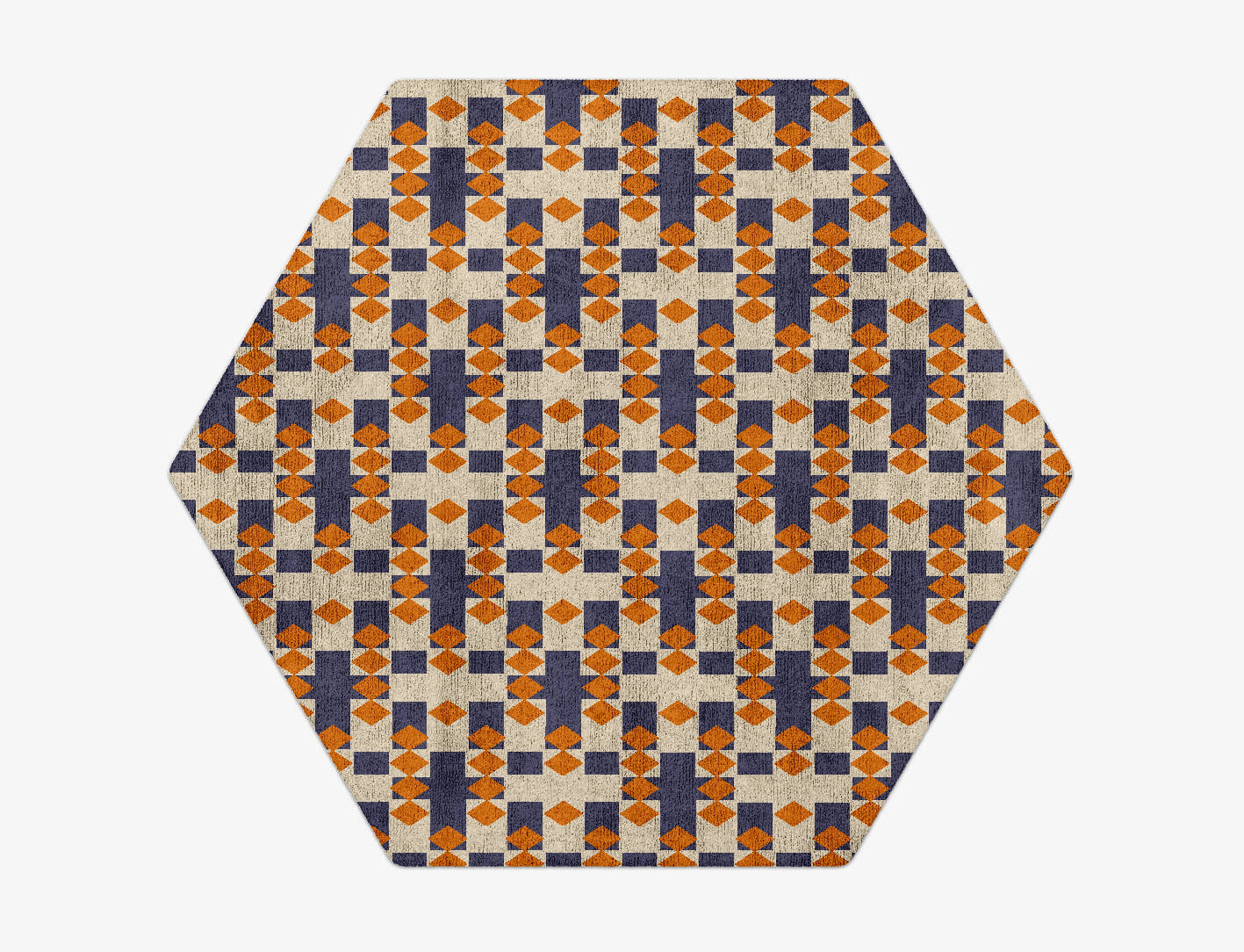 Checkers Geometric Hexagon Hand Tufted Bamboo Silk Custom Rug by Rug Artisan