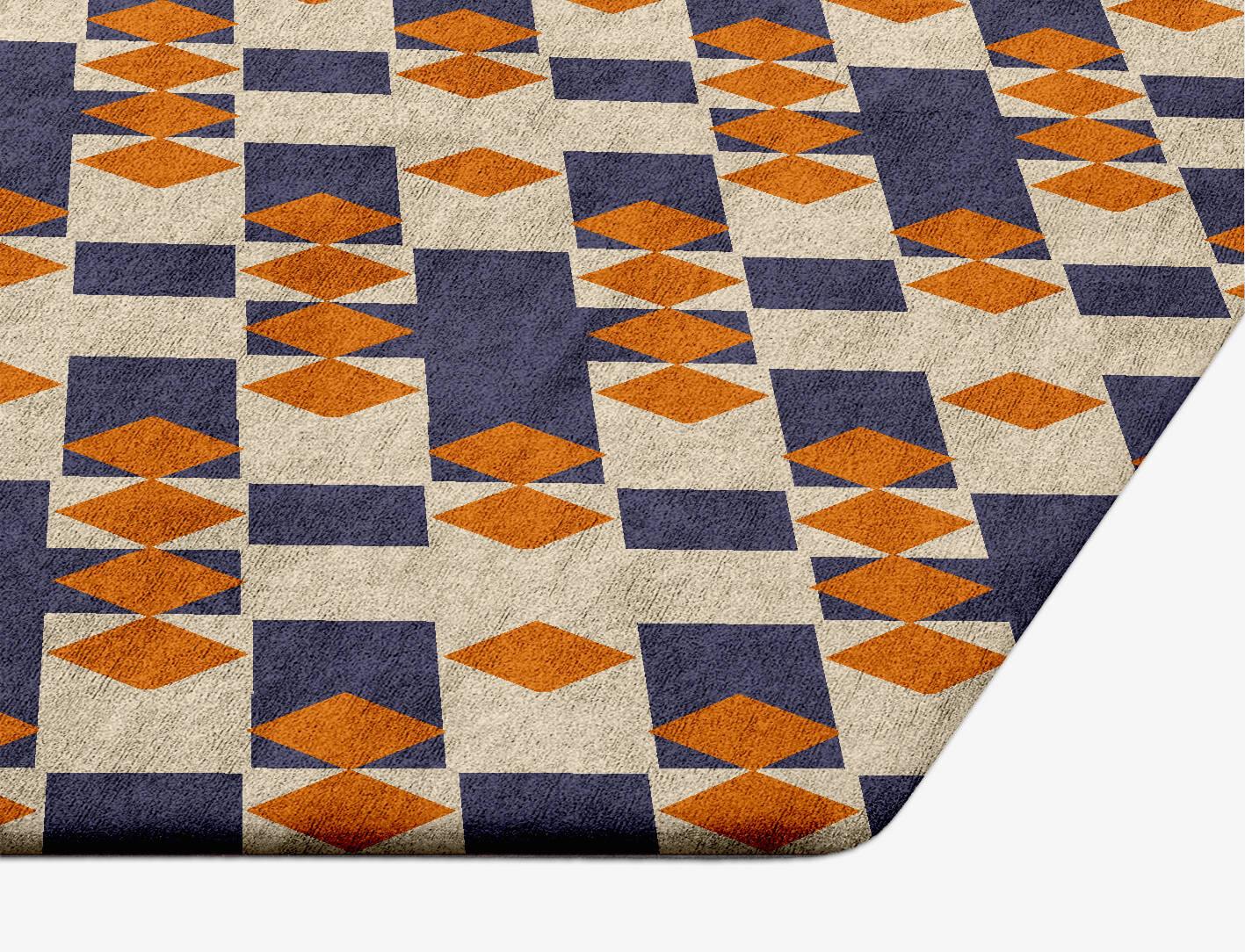 Checkers Geometric Hexagon Hand Tufted Bamboo Silk Custom Rug by Rug Artisan