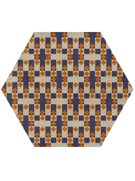 Checkers Geometric Hexagon Hand Tufted Pure Wool Custom Rug by Rug Artisan