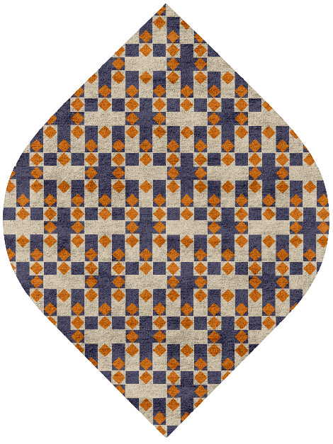 Checkers Geometric Ogee Hand Tufted Bamboo Silk Custom Rug by Rug Artisan