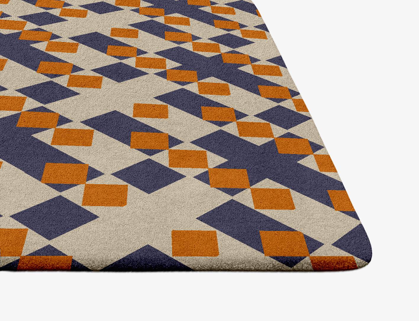Checkers Geometric Ogee Hand Tufted Pure Wool Custom Rug by Rug Artisan