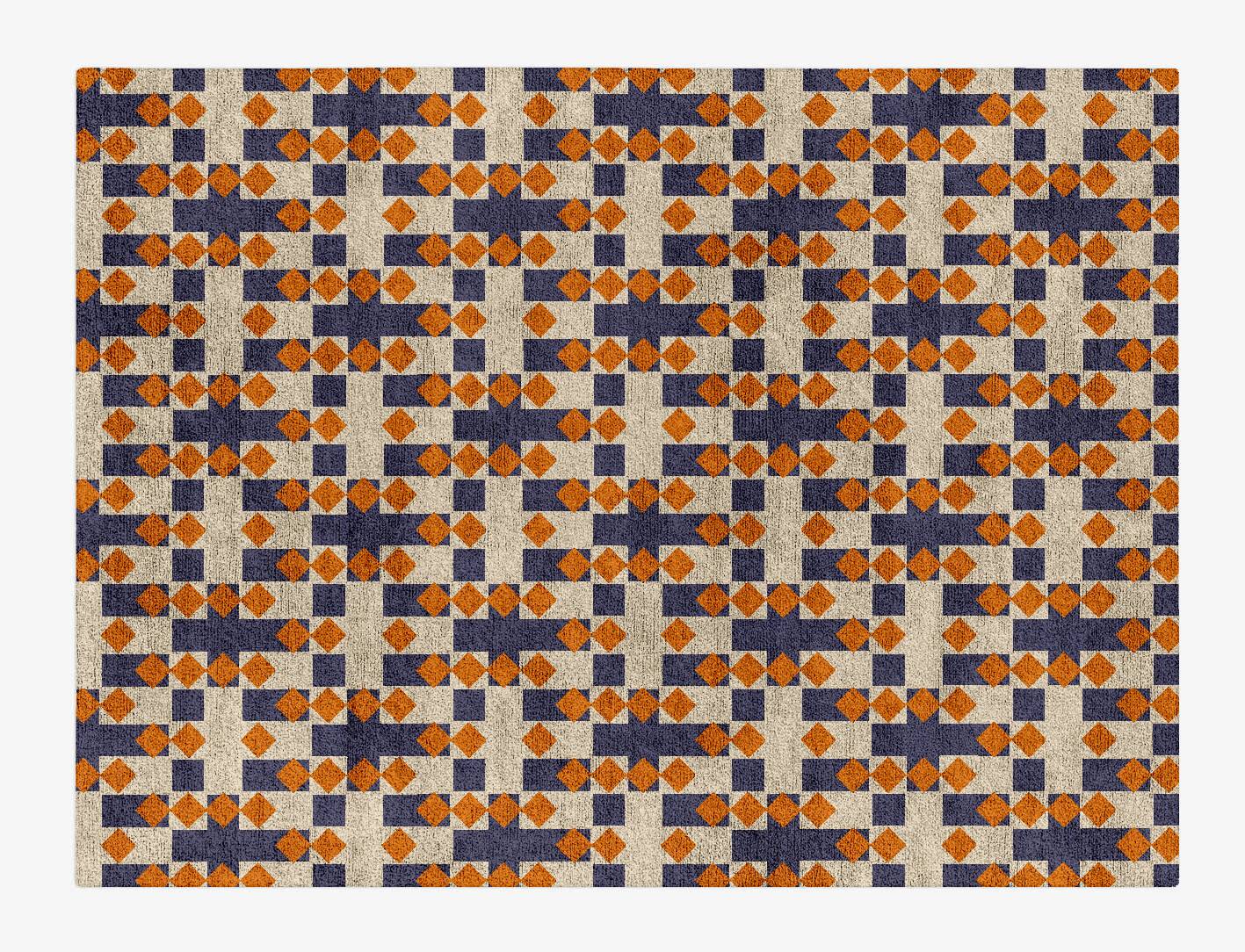Checkers Geometric Rectangle Hand Tufted Bamboo Silk Custom Rug by Rug Artisan