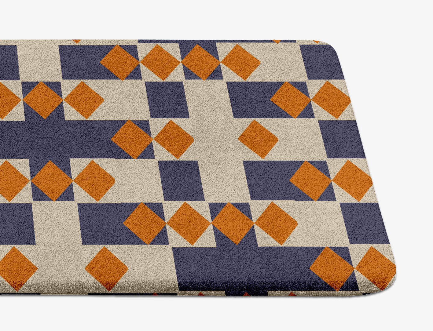 Checkers Geometric Runner Hand Tufted Pure Wool Custom Rug by Rug Artisan
