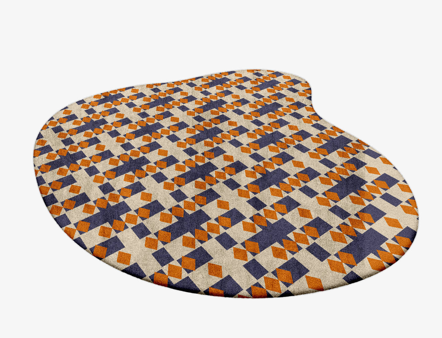 Checkers Geometric Splash Hand Tufted Bamboo Silk Custom Rug by Rug Artisan