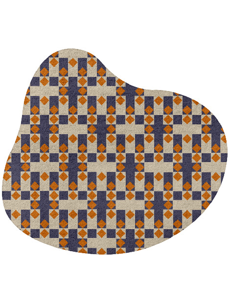 Checkers Geometric Splash Hand Tufted Pure Wool Custom Rug by Rug Artisan