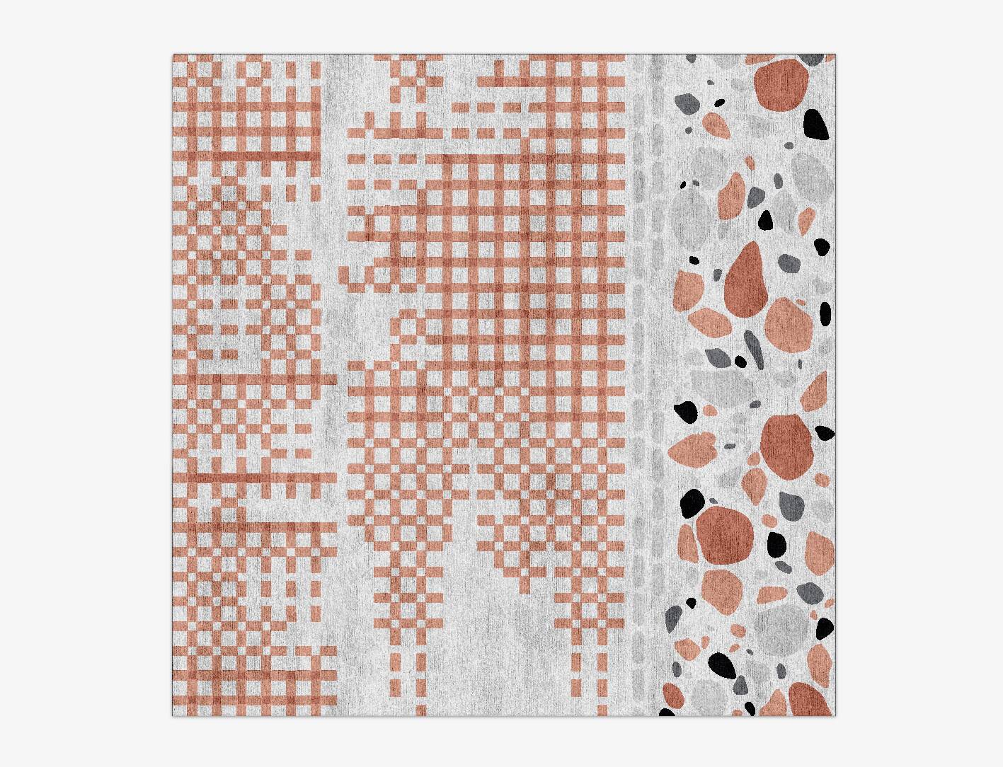 Checkpoint Terrazzo Play Square Hand Knotted Bamboo Silk Custom Rug by Rug Artisan