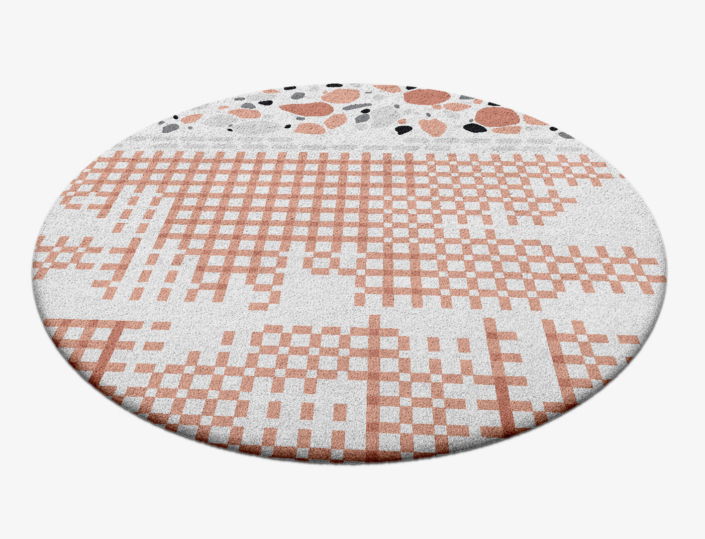 Checkpoint Terrazzo Play Round Hand Tufted Pure Wool Custom Rug by Rug Artisan