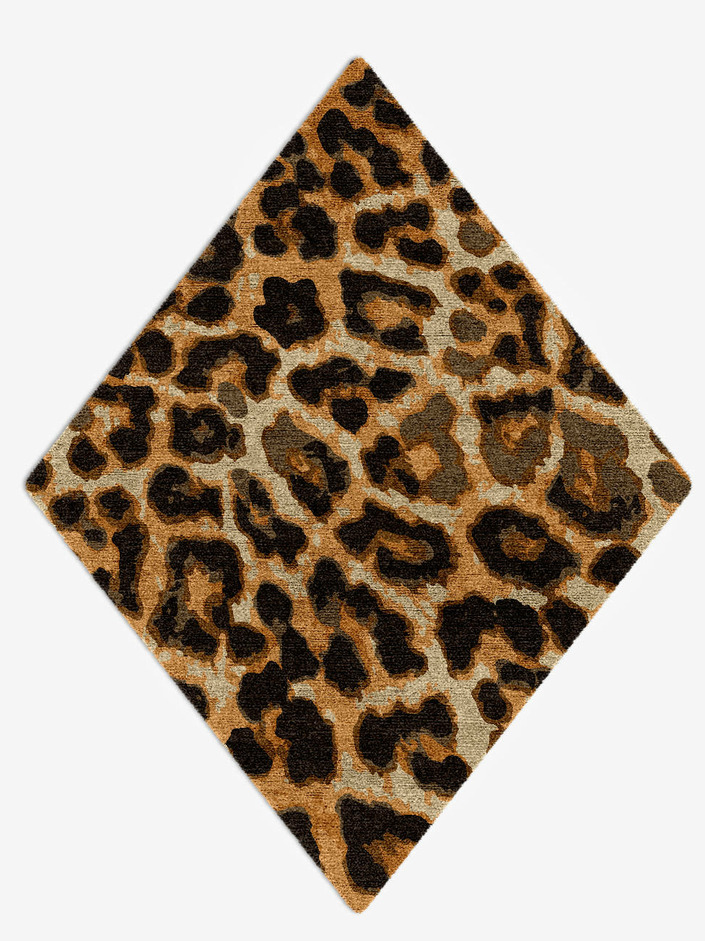 Cheetah Spots Animal Prints Diamond Hand Knotted Bamboo Silk Custom Rug by Rug Artisan