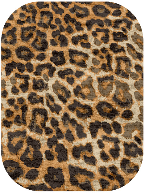 Cheetah Spots Animal Prints Oblong Hand Knotted Bamboo Silk Custom Rug by Rug Artisan