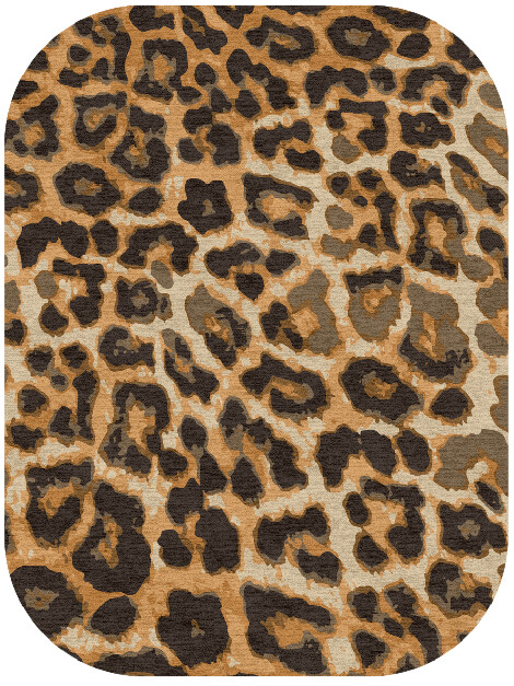 Cheetah Spots Animal Prints Oblong Hand Knotted Tibetan Wool Custom Rug by Rug Artisan