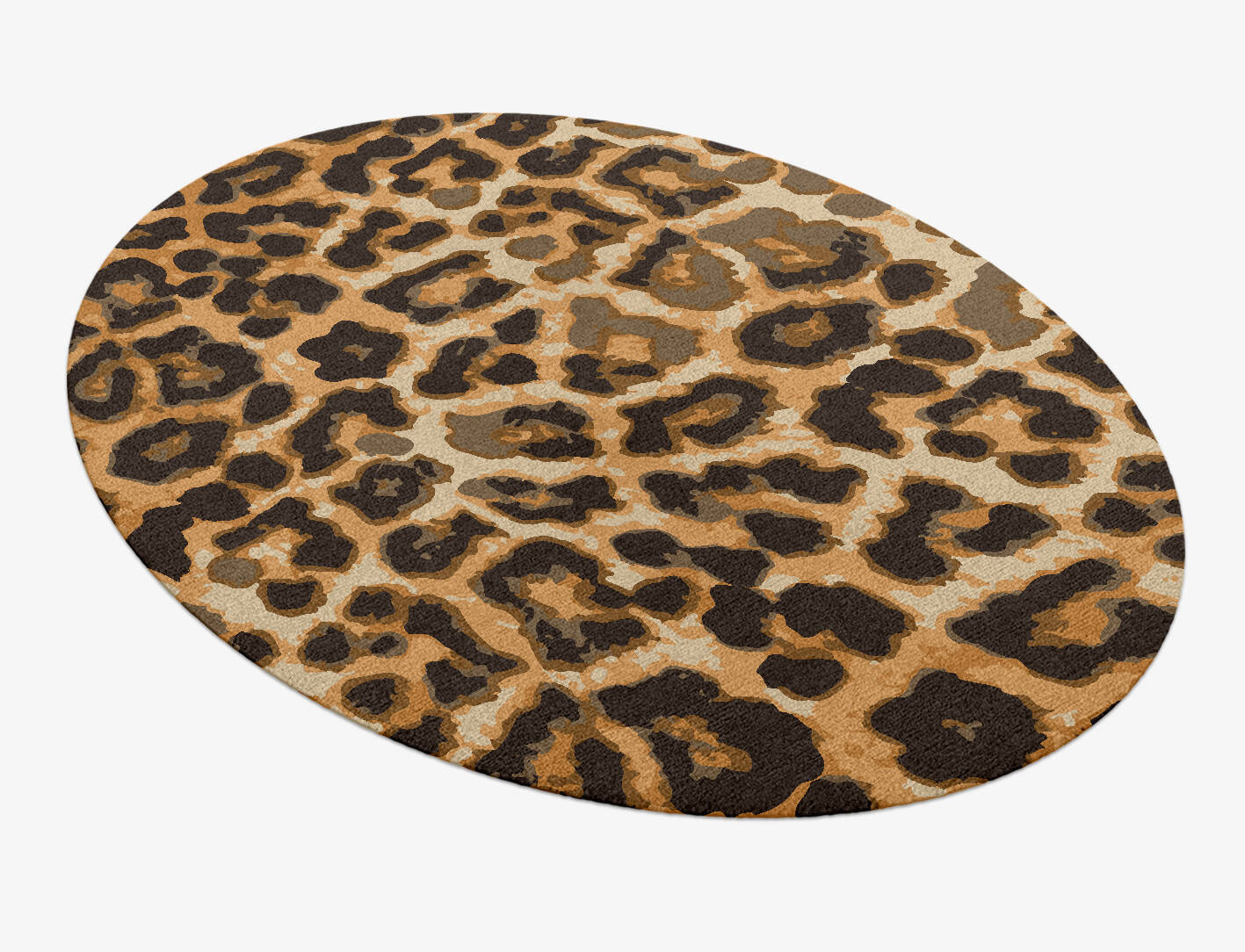 Cheetah Spots Animal Prints Oval Hand Knotted Tibetan Wool Custom Rug by Rug Artisan