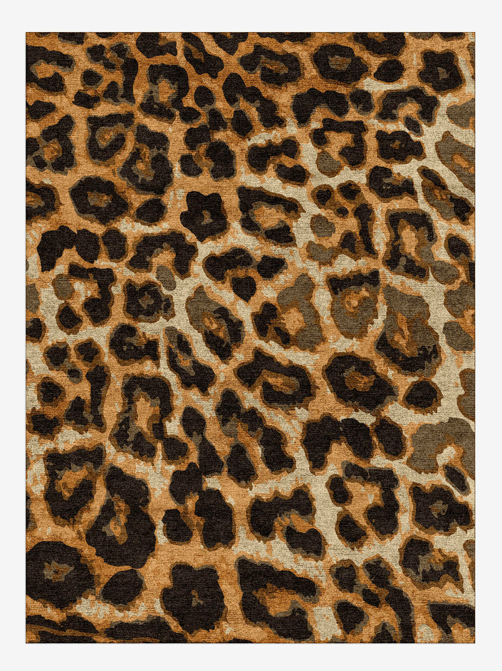 Cheetah Spots Animal Prints Rectangle Hand Knotted Bamboo Silk Custom Rug by Rug Artisan