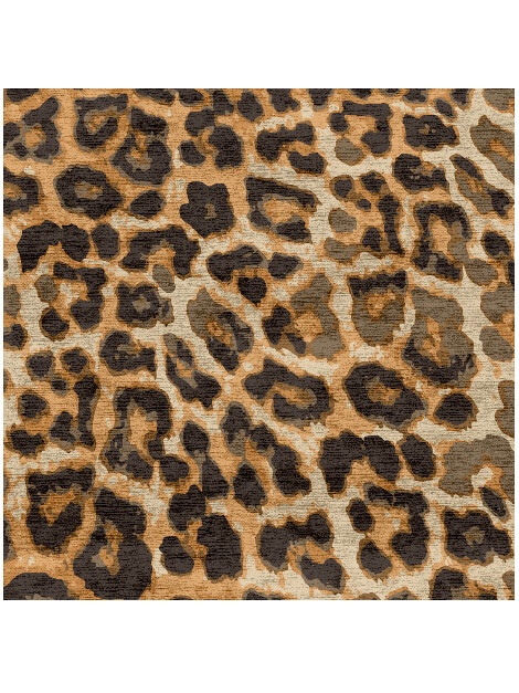 Cheetah Spots Animal Prints Square Hand Knotted Bamboo Silk Custom Rug by Rug Artisan