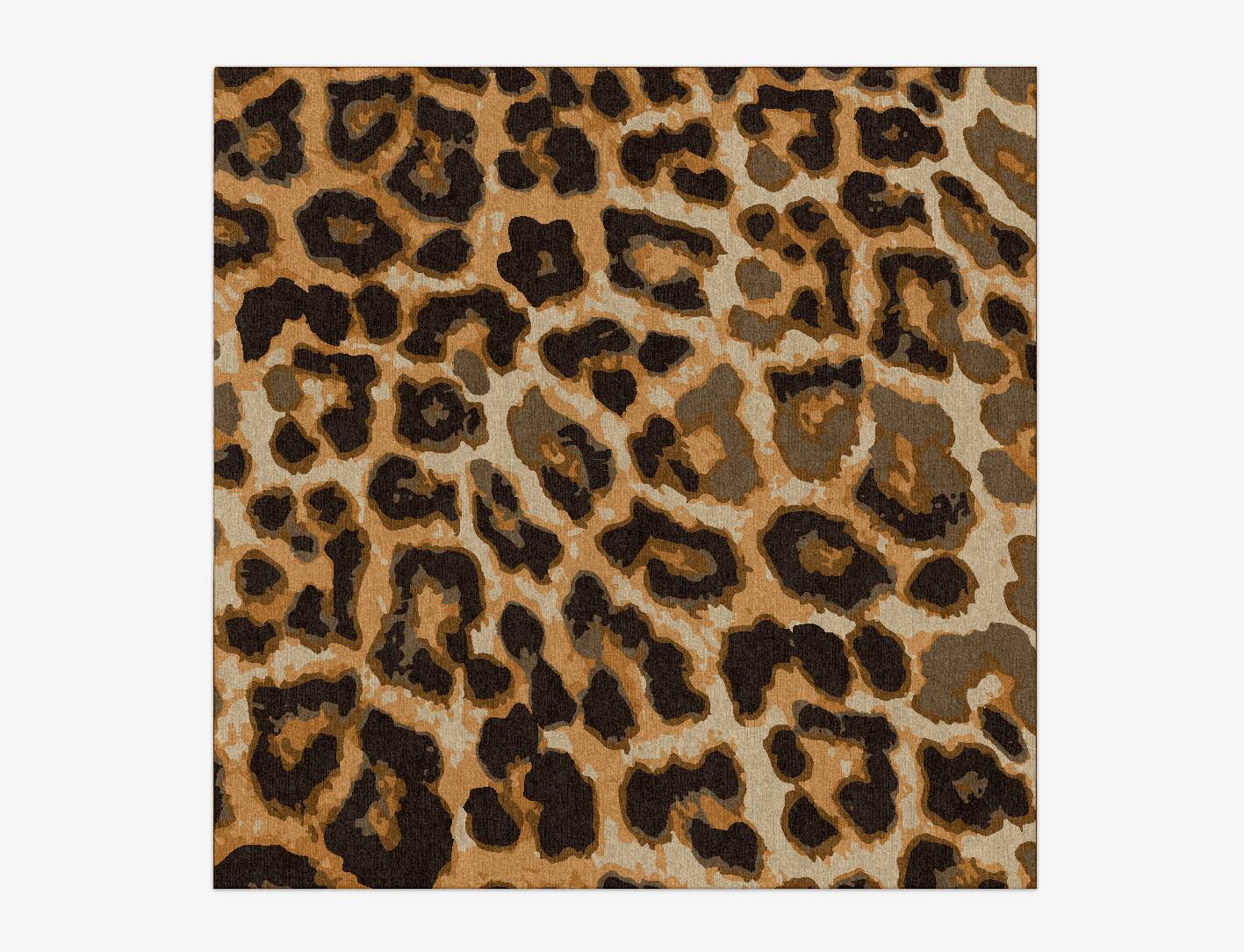 Cheetah Spots Animal Prints Square Hand Knotted Tibetan Wool Custom Rug by Rug Artisan