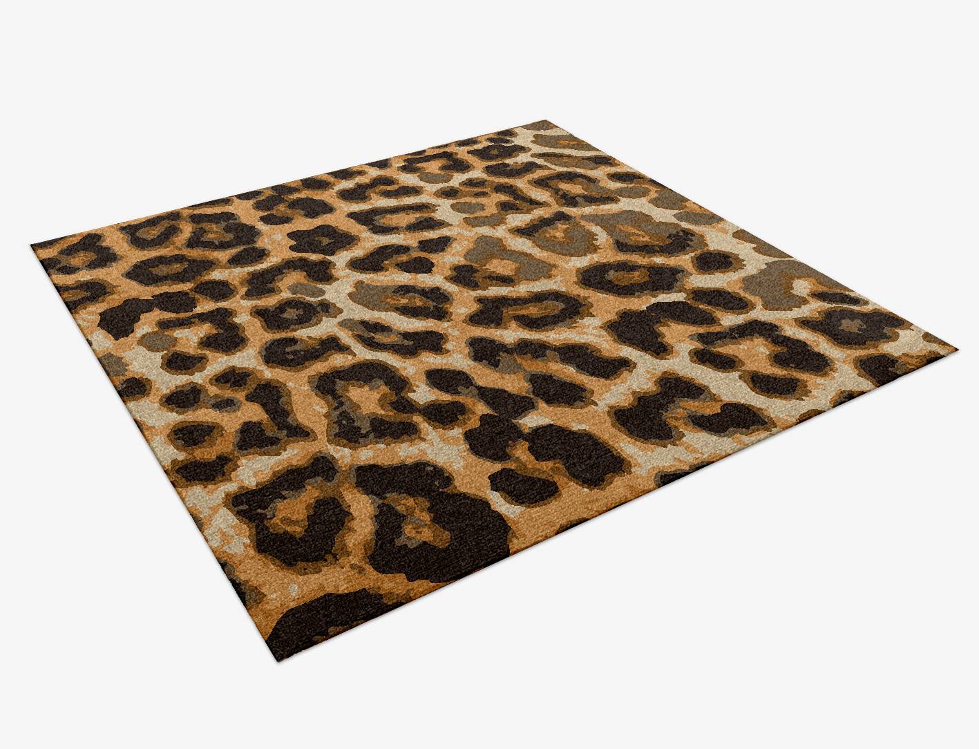 Cheetah Spots Animal Prints Square Hand Knotted Tibetan Wool Custom Rug by Rug Artisan