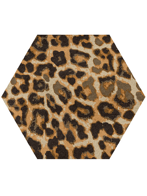 Cheetah Spots Animal Prints Hexagon Hand Tufted Pure Wool Custom Rug by Rug Artisan