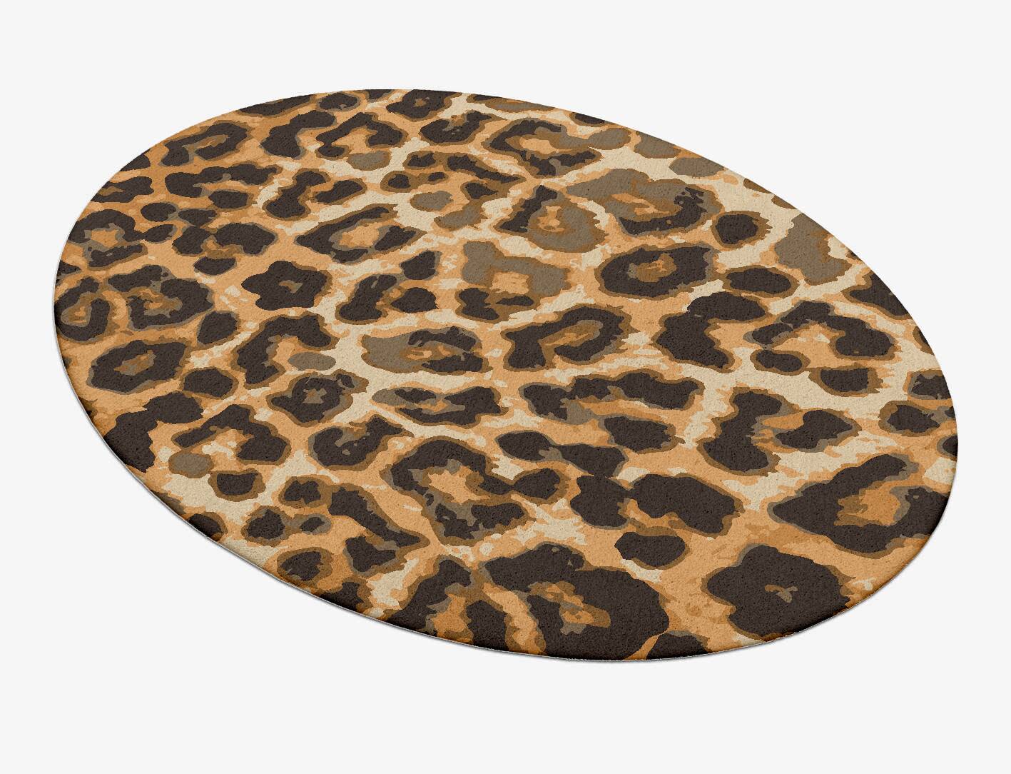 Cheetah Spots Animal Prints Oval Hand Tufted Pure Wool Custom Rug by Rug Artisan