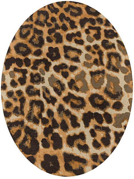Cheetah Spots Animal Prints Oval Hand Tufted Pure Wool Custom Rug by Rug Artisan