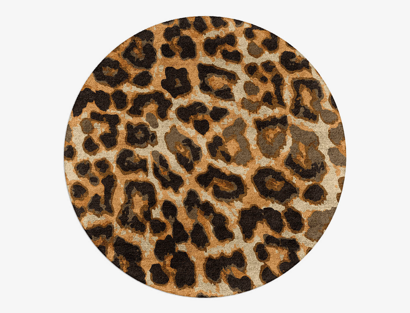 Cheetah Spots Animal Prints Round Hand Tufted Bamboo Silk Custom Rug by Rug Artisan