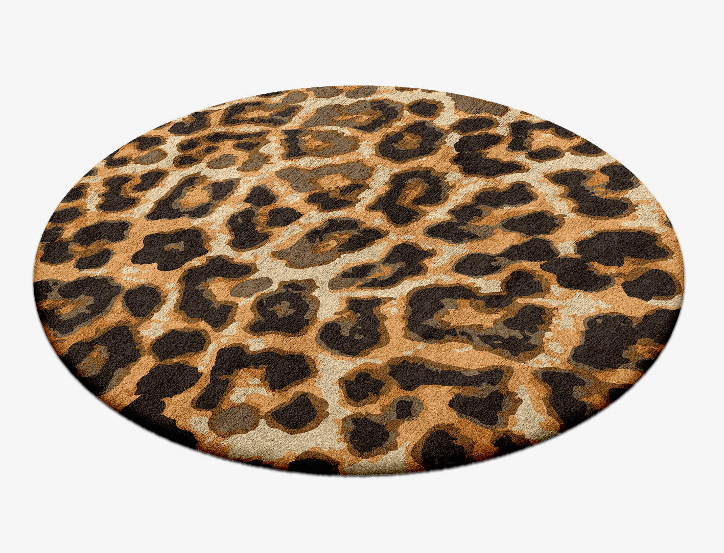 Cheetah Spots Animal Prints Round Hand Tufted Bamboo Silk Custom Rug by Rug Artisan