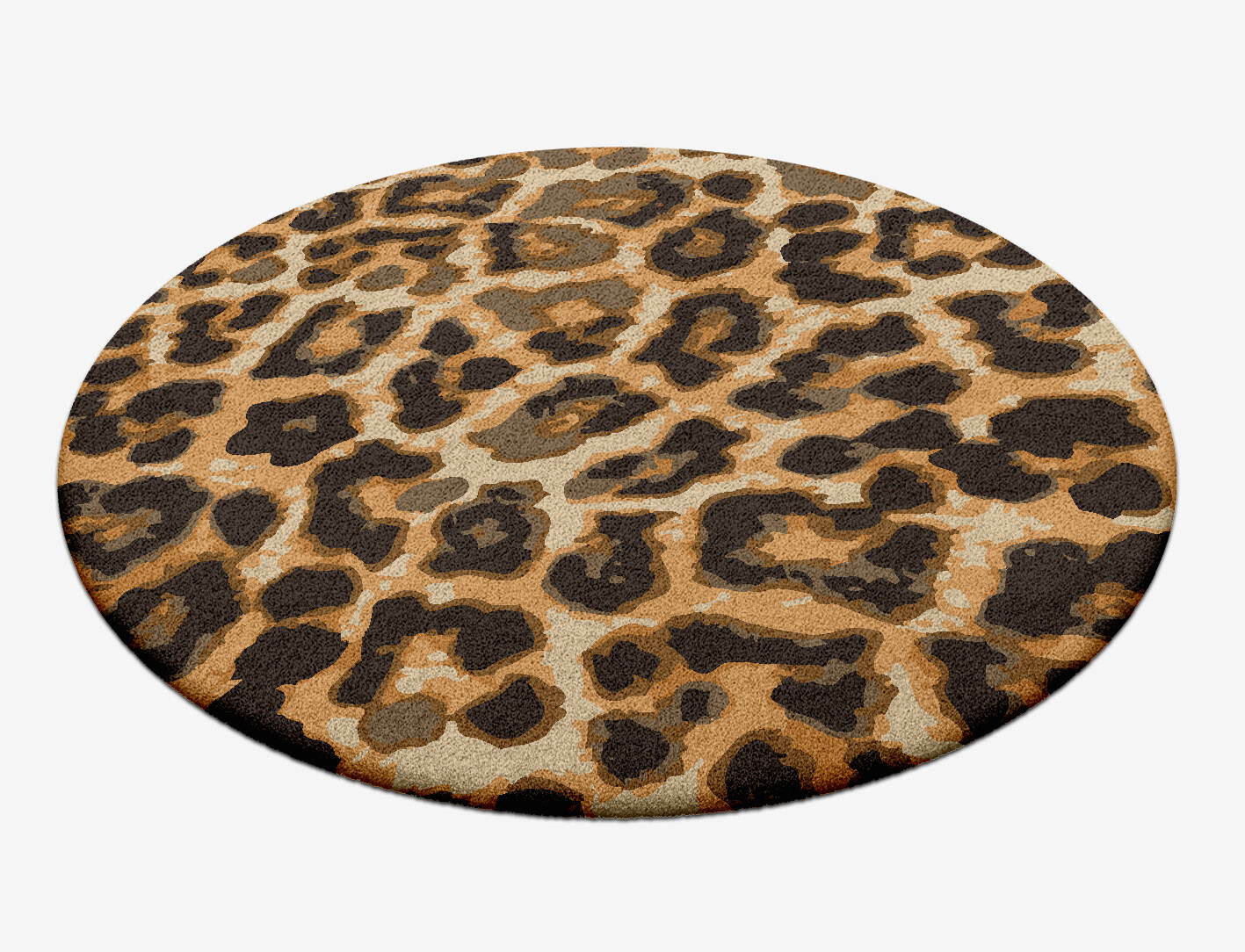 Cheetah Spots Animal Prints Round Hand Tufted Pure Wool Custom Rug by Rug Artisan
