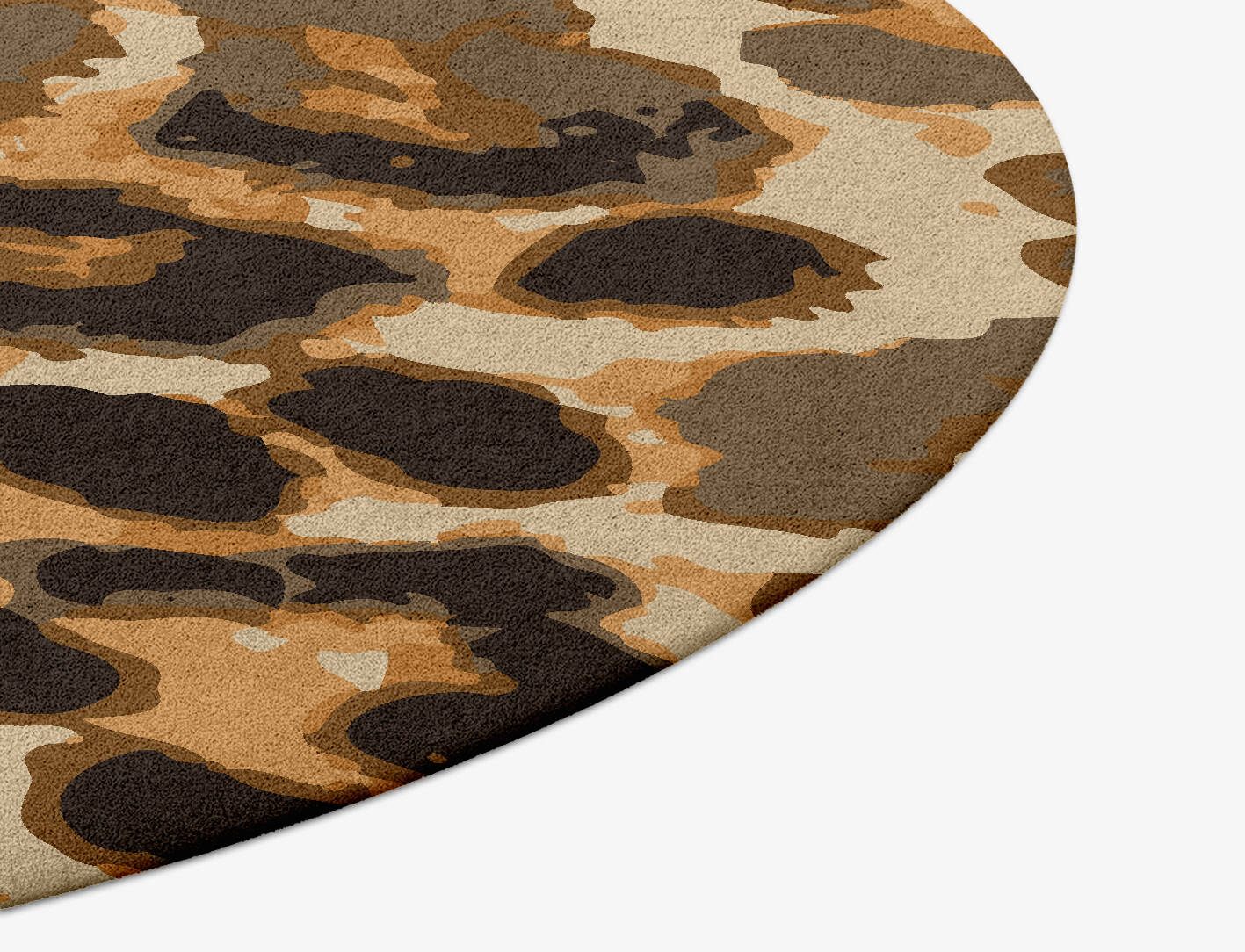 Cheetah Spots Animal Prints Round Hand Tufted Pure Wool Custom Rug by Rug Artisan