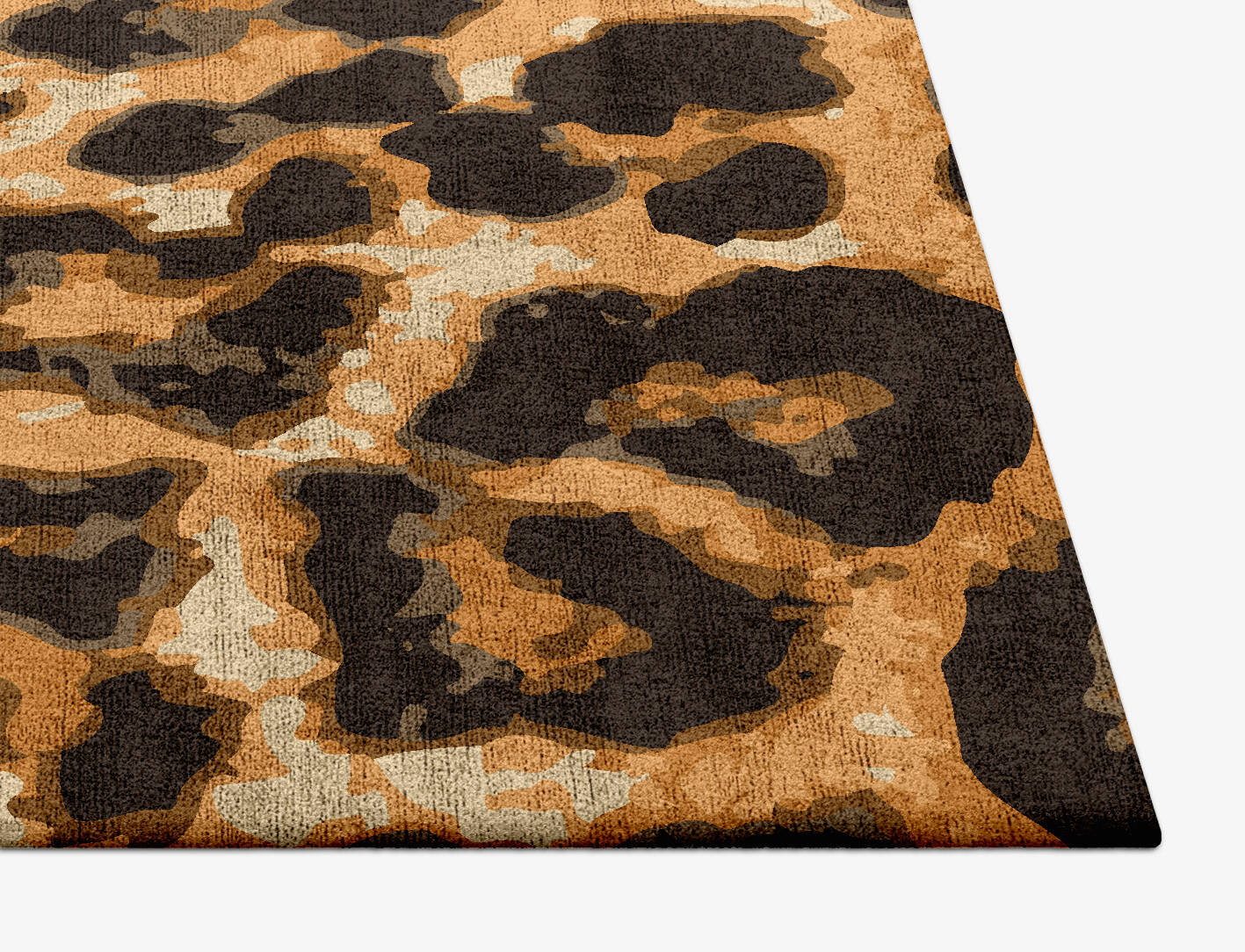 Cheetah Spots Animal Prints Square Hand Tufted Bamboo Silk Custom Rug by Rug Artisan