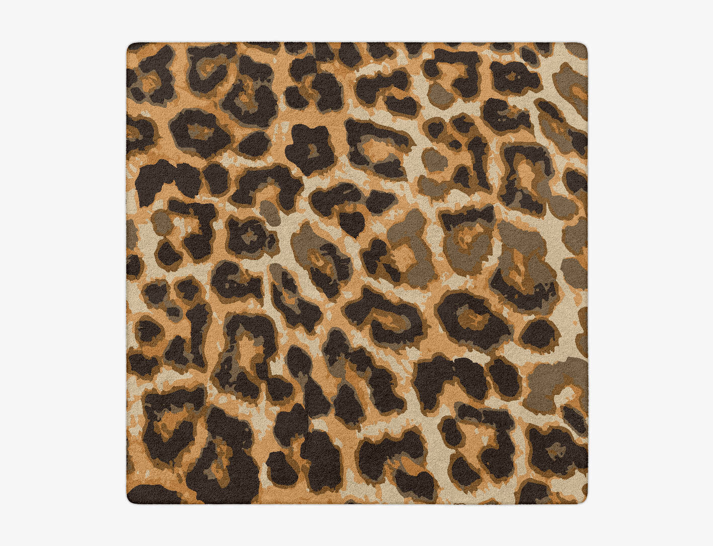 Cheetah Spots Animal Prints Square Hand Tufted Pure Wool Custom Rug by Rug Artisan