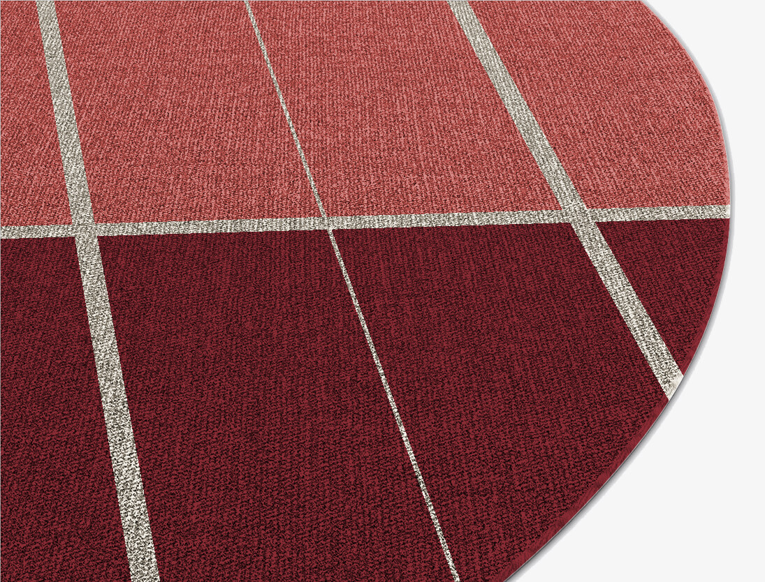 Cherry Geometric Oval Flatweave New Zealand Wool Custom Rug by Rug Artisan