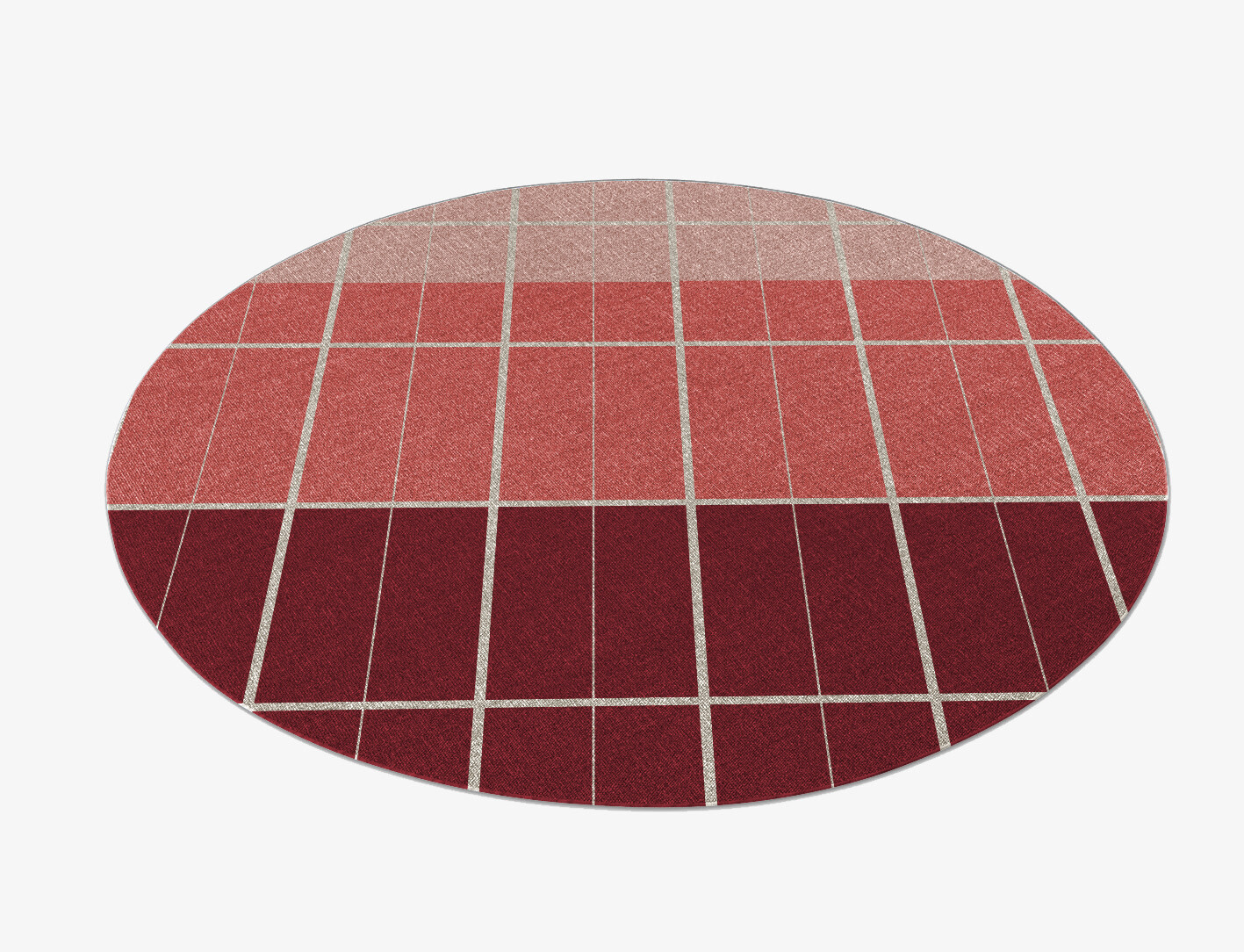 Cherry Geometric Round Flatweave New Zealand Wool Custom Rug by Rug Artisan