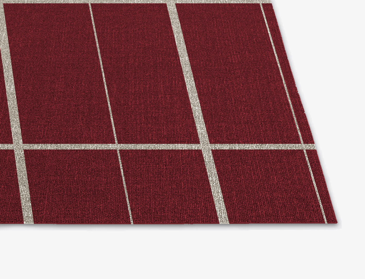 Cherry Geometric Square Flatweave New Zealand Wool Custom Rug by Rug Artisan